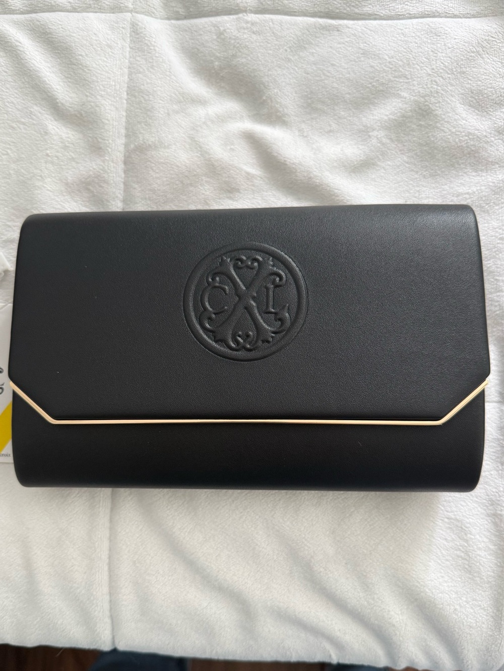 Christian Lacroix Black Madison Smooth Clutch with Detachable Chain